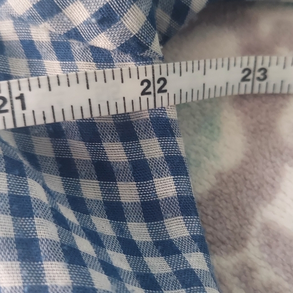 ! Vintage 70s Bronco Western blue/ white check shirt, large - Picture 6 of 7